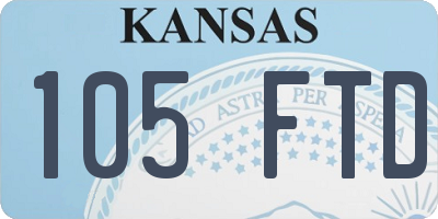 KS license plate 105FTD