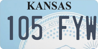 KS license plate 105FYW