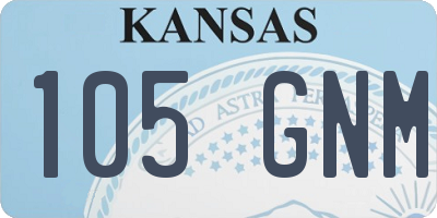 KS license plate 105GNM