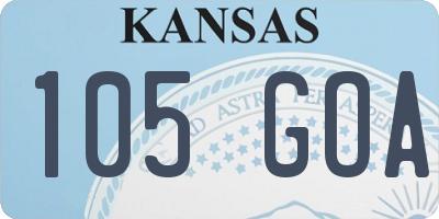 KS license plate 105GOA