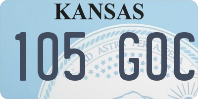 KS license plate 105GOC