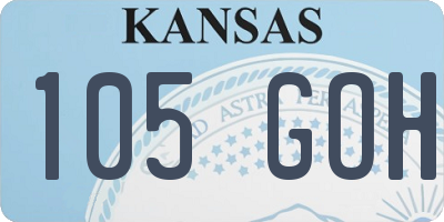 KS license plate 105GOH