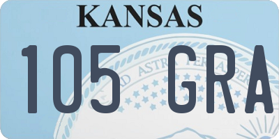 KS license plate 105GRA