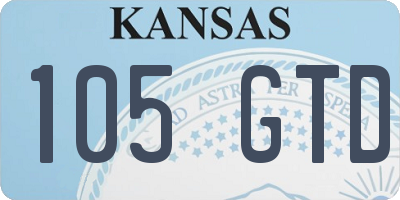 KS license plate 105GTD