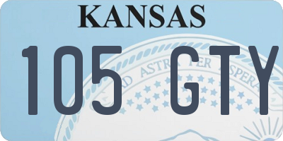 KS license plate 105GTY