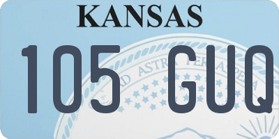 KS license plate 105GUQ