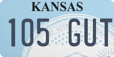 KS license plate 105GUT