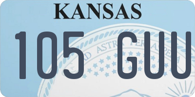 KS license plate 105GUU
