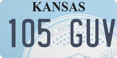 KS license plate 105GUV