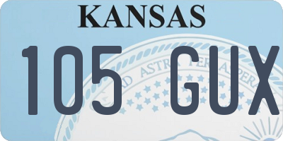 KS license plate 105GUX