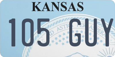 KS license plate 105GUY