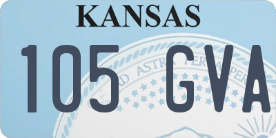KS license plate 105GVA