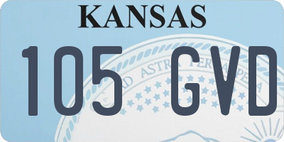 KS license plate 105GVD