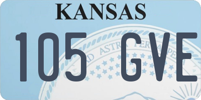 KS license plate 105GVE