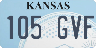 KS license plate 105GVF