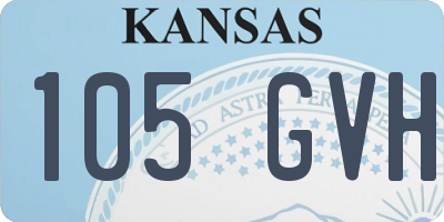 KS license plate 105GVH