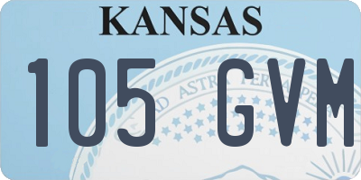KS license plate 105GVM