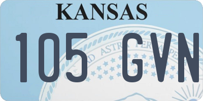KS license plate 105GVN