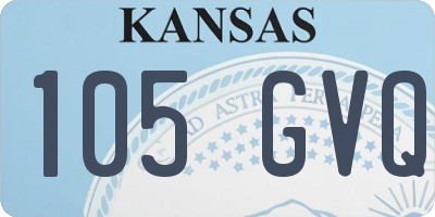 KS license plate 105GVQ
