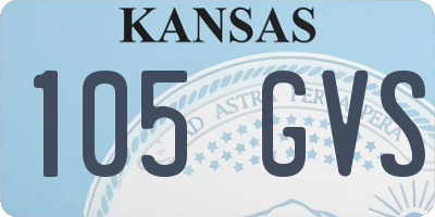 KS license plate 105GVS