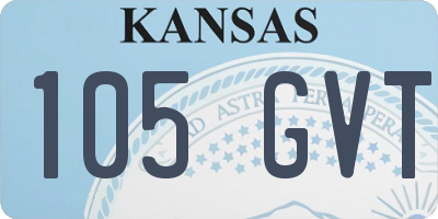KS license plate 105GVT