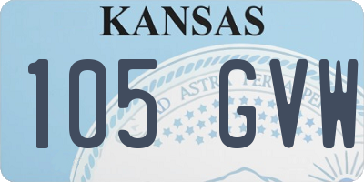 KS license plate 105GVW