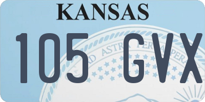 KS license plate 105GVX