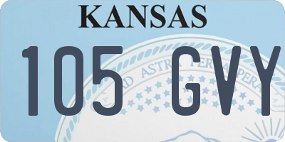 KS license plate 105GVY