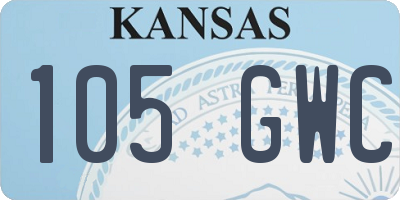 KS license plate 105GWC