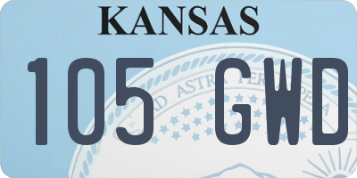 KS license plate 105GWD