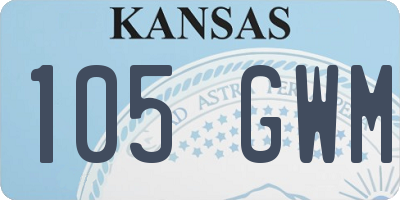 KS license plate 105GWM