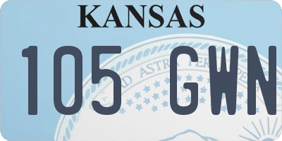 KS license plate 105GWN