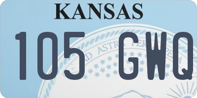 KS license plate 105GWQ