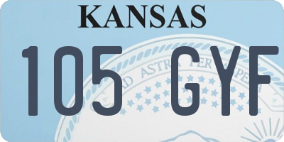 KS license plate 105GYF