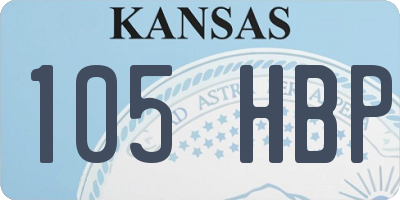 KS license plate 105HBP