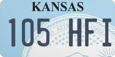 KS license plate 105HFI