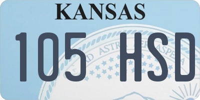 KS license plate 105HSD
