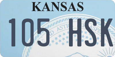 KS license plate 105HSK