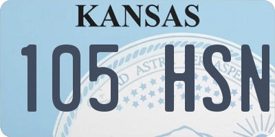 KS license plate 105HSN