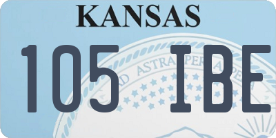 KS license plate 105IBE