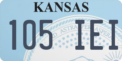 KS license plate 105IEI