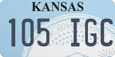 KS license plate 105IGC