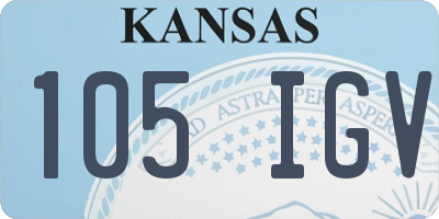 KS license plate 105IGV