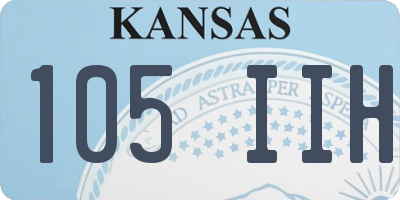 KS license plate 105IIH