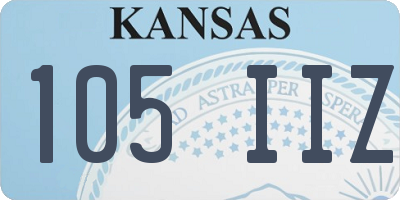 KS license plate 105IIZ