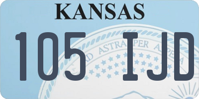 KS license plate 105IJD