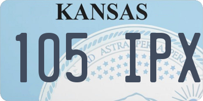 KS license plate 105IPX