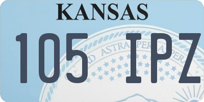 KS license plate 105IPZ