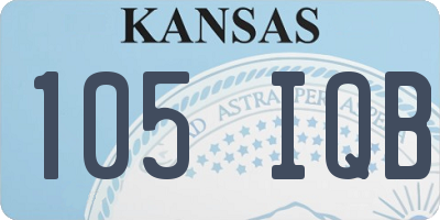 KS license plate 105IQB