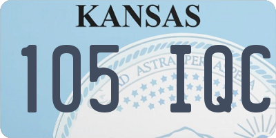 KS license plate 105IQC